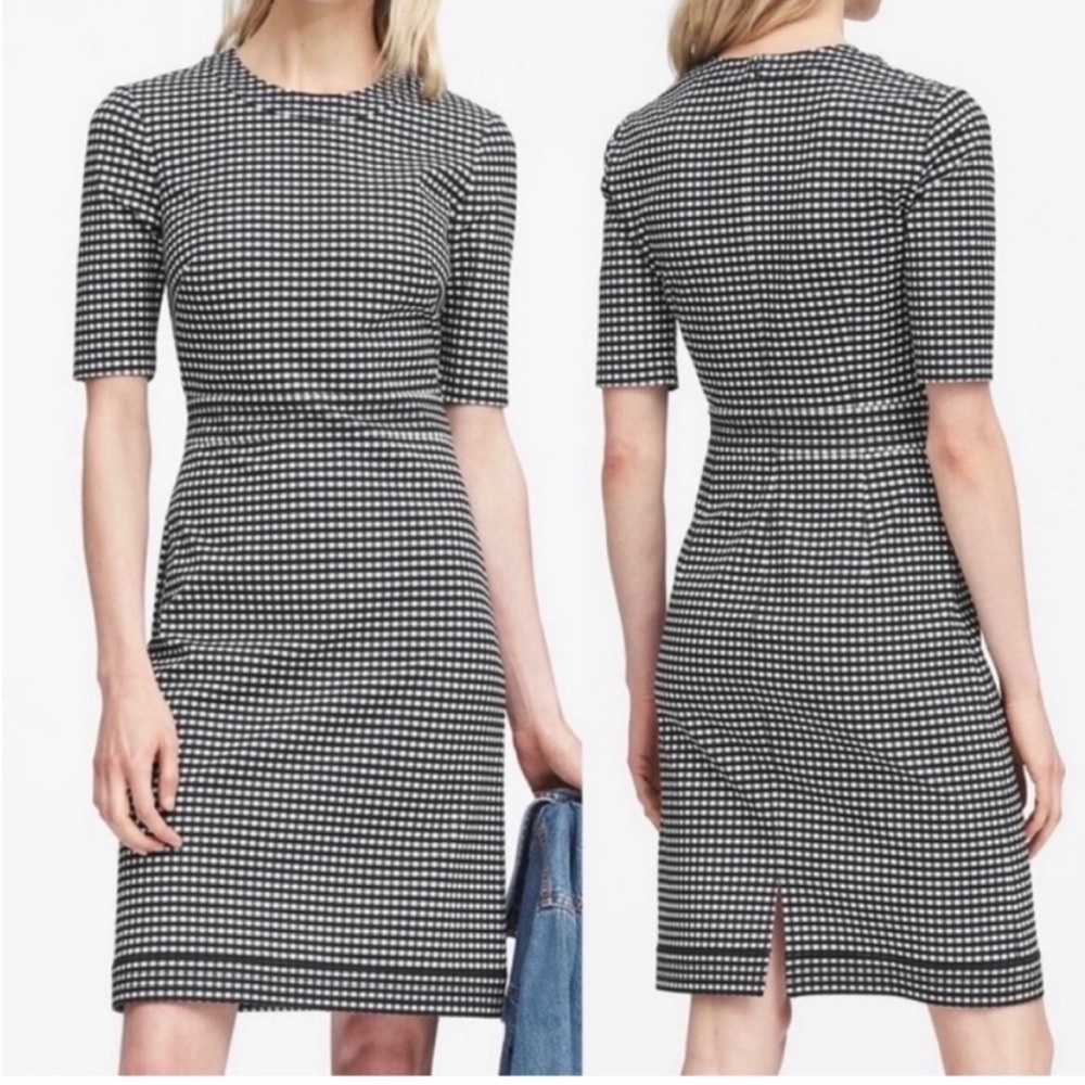 Banana Republic Black & White Gingham Dress / Size 4